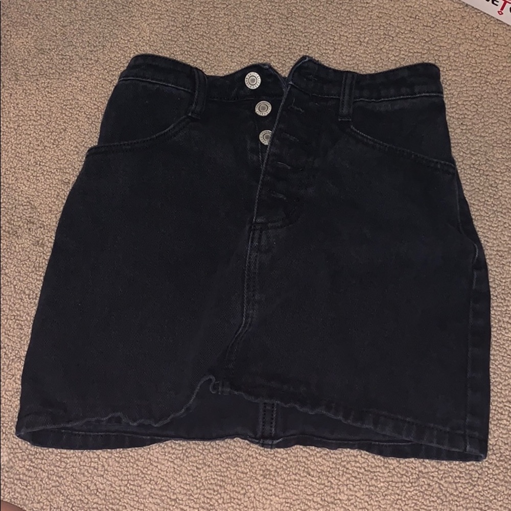 Black Button Mini Skirt - Brandy Melville